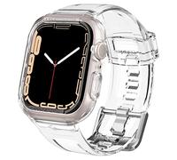 Spigen Liquid Crystal Pro Case with Band Compatible with Apple Watch Series 9/8/7 (45mm) and Series 6/SE/5/4 (44mm)- Crystal Clear