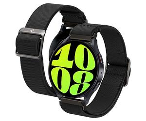 Spigen Lite Fit Band Compatible with Samsung Galaxy Watch 7 44/40mm, FE 40mm, 6/5/4 44/40mm, Classic 6 47/43mm, 5 Pro 45mm, 4 Classic 46/42mm, 3 41mm, Active 1&2 Band - Black