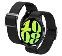 Spigen Lite Fit Elastic Nylon Solo Loop Strap Band Compatible with Samsung Galaxy Watch 7/6/5/4/FE (44/40mm), Classic 6/4 (47/46/43/42mm), 5 Pro, Active 2/1 - Black