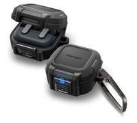 Spigen Lock Fit Case for Samsung Galaxy Buds 4 Pro/4 (2026) | TPU and PC Case with secure lock clip, magnetic opening, and carabiner for ultimate hybrid protection - Matte Black