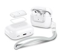 Spigen Lock Fit M [EZ FIT] Secure Lock Closure Protective Clip Compatible with AirPods Pro 2 (2023/2022) / AirPods Pro (2019) with Strap - White