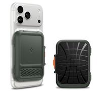 Spigen Lock Fit MagFit 5-Card Magnetic Wallet for MagSafe & Pixelsnap | Rigid PC wallet with secure locking mechanism, anti-slip grip and storage for cards and cash - Military Green