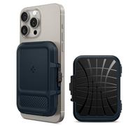 Spigen Lock Fit Magnetic Wallet Card Holder 5-Cards with Kickstand Compatible with iPhone 16/15/14/13/12 Models, MagSafe Accessories - Metal Slate