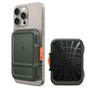 Spigen Lock Fit Magnetic Wallet Card Holder 5-Cards with Kickstand Compatible with iPhone 16/15/14/13/12 Models, MagSafe Accessories - Military Green