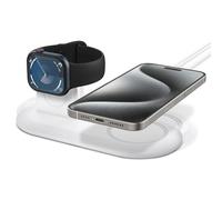 Spigen Mag Fit Duo Compatible with MagSafe Charger (2020-2023) Stand for iPhone 16/15/14/13/12, Apple Watch Stand for Apple Watch Ultra 2/1 49mm, 10/9/8/SE2/7/6/SE/5/4/3/2/1 - White