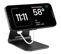 Spigen Mag Fit S Compatible with MagSafe Charger (2020-2023) Stand Compatible with iPhone 16/15/14/13/12 Series, AirPod Pro 2/1, AirPod 4 (2024) / 3 [Charger Not Included] - Black