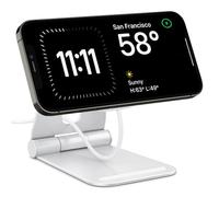 Spigen Mag Fit S Compatible with MagSafe Charger (2020-2023) Stand Compatible with iPhone 16/15/14/13/12 Series, AirPod Pro 2/1, AirPod 4 (2024) / 3 [Charger Not Included] - White