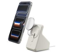 Spigen MagFit Stand Compatible with MagSafe Charger 25W (2025) for iPhone, AirPods and Samsung Galaxy Magnet Wireless Charger 25W (2026) (Charger Not Included) - Dune Beige