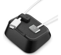 Spigen Magnetic Cable Holder Management with Ergonomic Sloped Design [2 Pack Magnetic Cable Clips] Desk Organiser with Non-Slip Base for Office & Travel, Multipurpose Cord Keeper for Charging Cables
