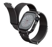 Spigen Metal Fit Pro Case Compatible with Apple Watch Case with Strap for Series 9/8/7 45mm and 44mm Series 6/SE/5/4 - Graphite