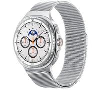 Spigen Metal Fit Strap for Samsung Galaxy Watch 9/8/8 Classic | Stainless steel Milanese strap with magnetic clasp and button cutouts for secure comfort for 2026 2025 models - Silver