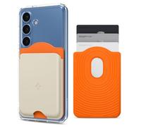 Spigen Nano Pop MagFit Magnetic Wallet Card Holder 3-Cards Compatible with Samsung Galaxy S25, S25 Ultra, S25 Plus, S25 Edge and Z Fold 7 - Orange Beige