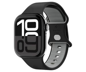 Spigen Nano Pop Silicone Strap Band with Aluminum Buckle Compatible with Apple Watch Strap 11/10 (42mm), 9/8/7 (41mm), 6/SE/5/4 (40mm) and 3/2/1 (38mm) - Black Sesame