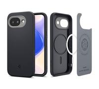 Spigen NanoPop MagFit Case for Google Pixel 10a - Black Sesame | Compatible with MagSafe, Extra Dot-Pattern Side Grip, Air Cushion Technology, Military-Grade Drop Protection