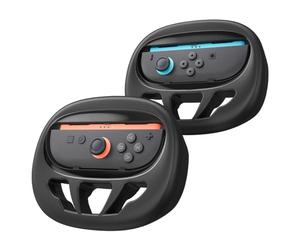 Spigen NS101 Wheel Grip Compatible with Nintendo Switch 2 2025 JoyCon Controllers with Comfortable Handle for Racing Games - Black (2 Pack)