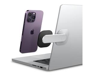 Spigen OneTap Magnetic MagSafe Phone Holder Mount for Laptop Monitors, Lightweight and Sl esign, Secure Hold with 3M Tape, Adjustable, and Compatible with iMac and iPhone 17,16,15,14,13,12 Series