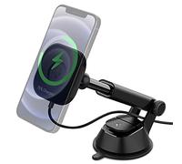 Spigen OneTap Pro Magfit Fast Wireless Car Charger Mount Designed for Magsafe Phone Holder Compatible with iPhone 17 Pro Max, 17 Pro, 17, 17 Air and iPhone 16, 15, 14, 13, 12 Pro Max Plus - Dashboard