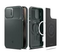 Spigen Optik Armor MagFit Case for iPhone 15 Pro, Compatible with MagSafe Accessories - Abyss Green