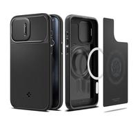Spigen Optik Armor MagFit Case for iPhone 15 Pro Max, Compatible with MagSafe Accessories - Black