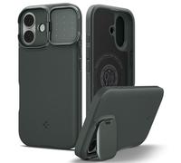 Spigen Optik Armor MagFit Case for iPhone 17 [Camera Lens Protector with Cover] [360° Free-Stop Metal Stand] [MagSafe Compatible] - Abyss Green