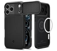 Spigen Optik Armor MagFit Case for iPhone 17 Pro Max (2025), Compatible with MagSafe Accessories [Full Camera Protection] [Built-in Kickstand] [Military-Grade Drop Protection] - Black