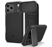 Spigen Optik Armor MagFit Case for iPhone 17 Pro Max [Camera Lens Protector with Cover] [360° Free-Stop Metal Stand] [MagSafe Compatible] - Black