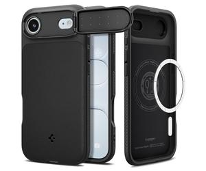 Spigen Optik Armor MagFit Case for iPhone Air (2025), Compatible with MagSafe Accessories [Full Camera Protection] [Built-in Kickstand] [Military-Grade Drop Protection] - Black