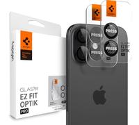 Spigen Optik Pro [2P] Camera Lens Protector for iPhone 17/16 Plus/ 16 | Black, 9H Hardness Tempered Glass, Individual Lens Protection, Precise Lens Cutouts, Flash-Safe, Crystal Clear