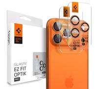 Spigen Optik Pro [2P] Camera Lens Protector for iPhone 17 Pro Max/ 17 Pro | Cosmic Orange, 9H Hardness Tempered Glass, Individual Lens Protection, Precise Lens Cutouts, Flash-Safe, Crystal Clear