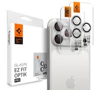 Spigen Optik Pro [2P] Camera Lens Protector for iPhone 17 Pro Max/ 17 Pro | Silver, 9H Hardness Tempered Glass, Individual Lens Protection, Precise Lens Cutouts, Flash-Safe, Crystal Clear