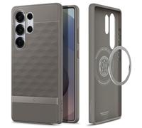 SPIGEN Parallax MagFit for Samsung Galaxy S25 Ultra Case, Compatible with MagSafe Magnetic Ring, 3D Hexa Cube Design Air Space Technology Raised Edge Non-Slip Grip Cover - Ash Grey
