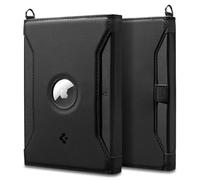 Spigen Passport Holder with Airtag Holder, Passport Cover with RFID Blocking and SIM Card Pin, Made of Vegan PU Leather - Black