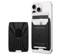 Spigen Rugged Armor 2 MagFit Magnetic MagSafe Wallet 3-Card Holder Compatible with iPhone 17/16/15/14/13/12 Series and PixelSnap Cases for Pixel 10 Series - Matte Black