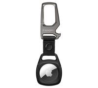 Spigen Rugged Armor with Keychain Ring Designed for AirTag Case Cover AirTags Holder (2021) - Black