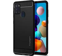 Spigen Rugged Armor Case Compatible with Samsung Galaxy A21s - Matte Black