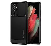 Spigen Rugged Armor Case Compatible with Samsung Galaxy S21 Ultra - Matte Black