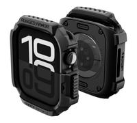 Spigen Rugged Armor Case for Apple Watch 11/10 42mm | Durable TPU case with carbon fiber design and precise cutouts for 2025/2024 models - Matte Black