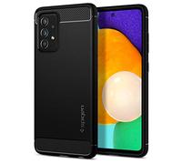 Spigen Rugged Armor Case for Samsung Galaxy A52/A52s - Matte Black | Carbon fibre pattern, secure grip, air cushion tech, military-grade protection
