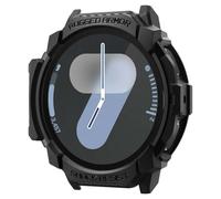 Spigen Rugged Armor Case for Samsung Galaxy Watch 7 44mm | Durable TPU case with rugged carbon fiber design, raised bezels with precise cutouts, for 2024 models - Matte Black
