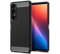 Spigen Rugged Armor Case for Sony Xperia 1 VII - Matte Black | Carbon fibre pattern, secure grip, air cushion tech, military-grade protection