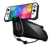 Spigen Rugged Armor Grip Case Compatible with Nintendo Switch OLED - Black
