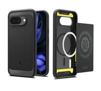 Spigen for Google Pixel 9a, Rugged Armor MagFit Case Compatible with MagSafe Accessories [Military-Grade Drop Protection] - Matte Black