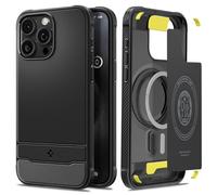Spigen Rugged Armor MagFit Case for iPhone 15 Pro, Compatible with MagSafe Accessories - Matte Black