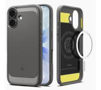 Spigen Rugged Armor MagFit Case for iPhone 17 - Grey | Camera Control Button Cover, Carbon Fiber Design, Air Cushion Tech, Military-Grade Drop Protection, Compatible with MagSafe
