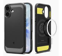 Spigen Rugged Armor MagFit Case for iPhone 17 - Matte Black | MagSafe Compatible, Carbon Fibre Accent, Patented Air Cushion, MIL-STD-810H Military-Grade Drop Protection