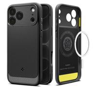 Spigen Rugged Armor MagFit Phone Case for iPhone 18 Pro Max / 17 Pro Max | Matte Black, Carbon Fibre Accent, MagSafe Compatible, Patented Air Cushion, MIL-STD-810H Military-Grade Drop Protection