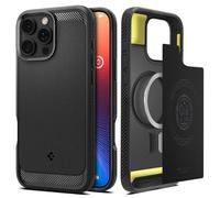 Spigen Rugged Armor MagFit Case for iPhone 16 Pro Max, Compatible with MagSafe Accessories - Matte Black
