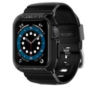Spigen Rugged Armor Pro Case Compatible with Apple Watch Case with Strap for Series 9/8/7 41mm and 40mm Series 6/SE/5/4 - Black