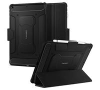 Spigen Rugged Armor Pro iPad Case - Black (10.2 inches, 307 grams) - Compatible with iPad 7th/8th/9th Gen - Apple Pencil Support, Flexible Stand, Air Cushion Technology