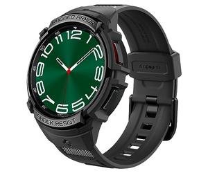 Spigen Rugged Armor Pro Case with Strap Band Compatible with Samsung Galaxy Watch 6 Classic 47mm 2023 - Black